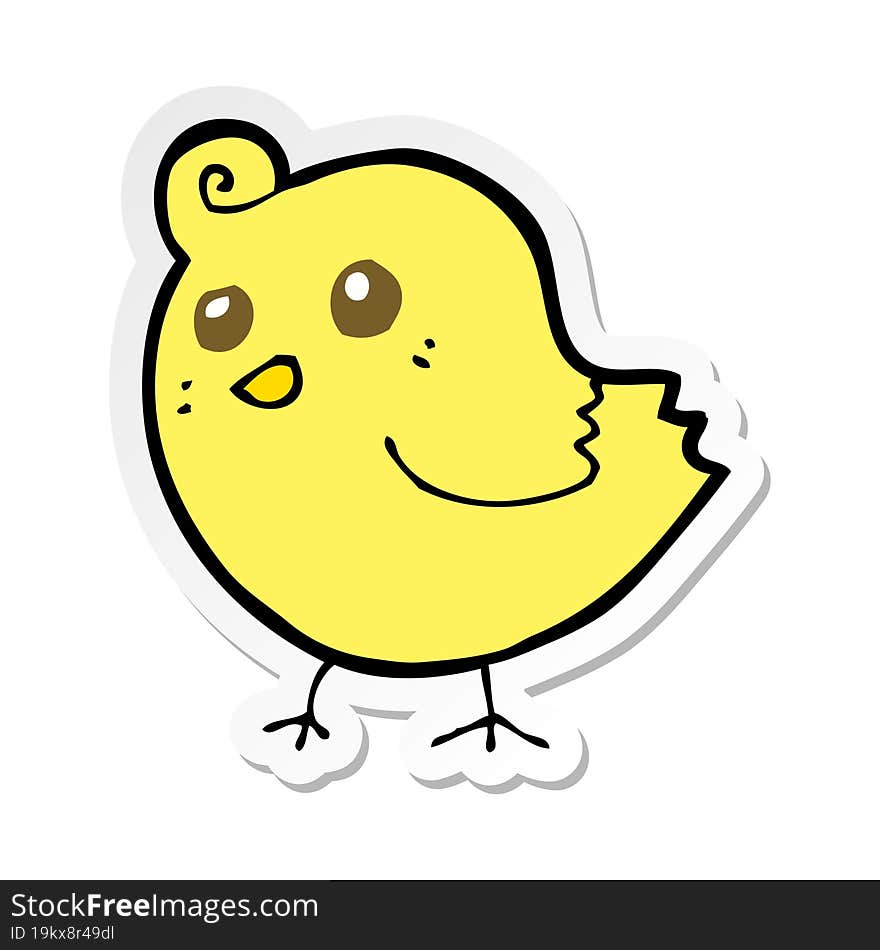 Sticker Of A Cartoon Bird