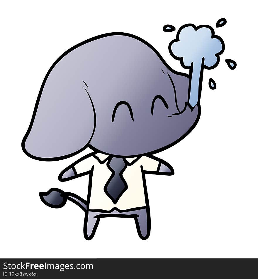 cute cartoon elephant spouting water. cute cartoon elephant spouting water