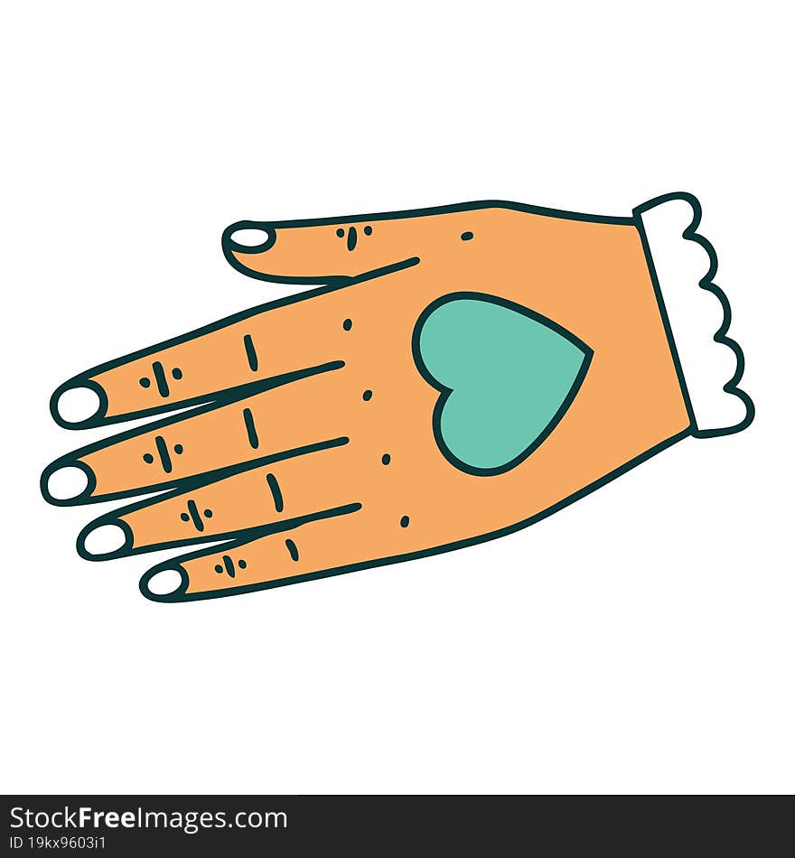 iconic tattoo style image of a hand. iconic tattoo style image of a hand