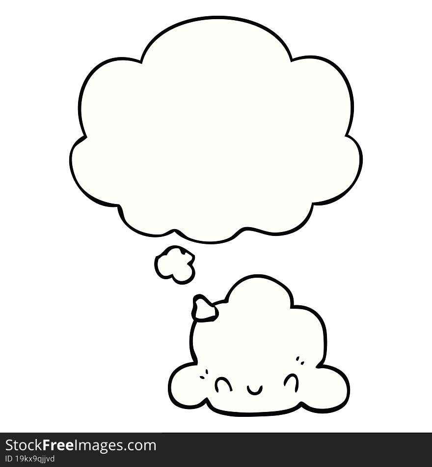 cartoon cloud and thought bubble