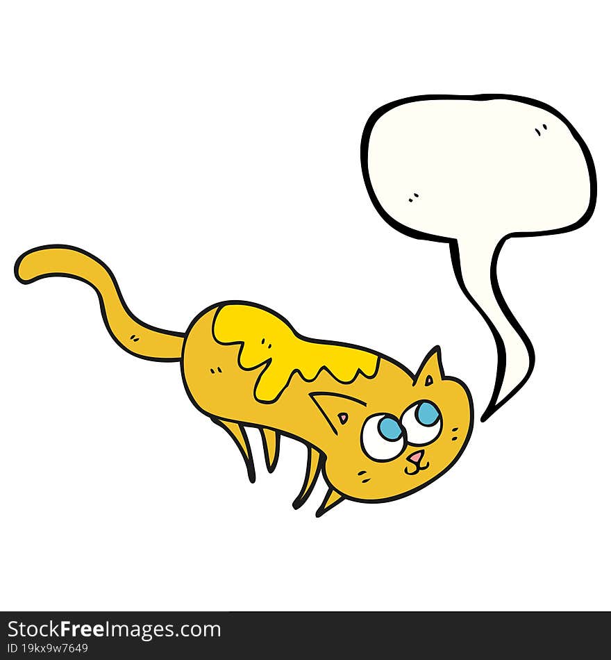 Speech Bubble Cartoon Cat