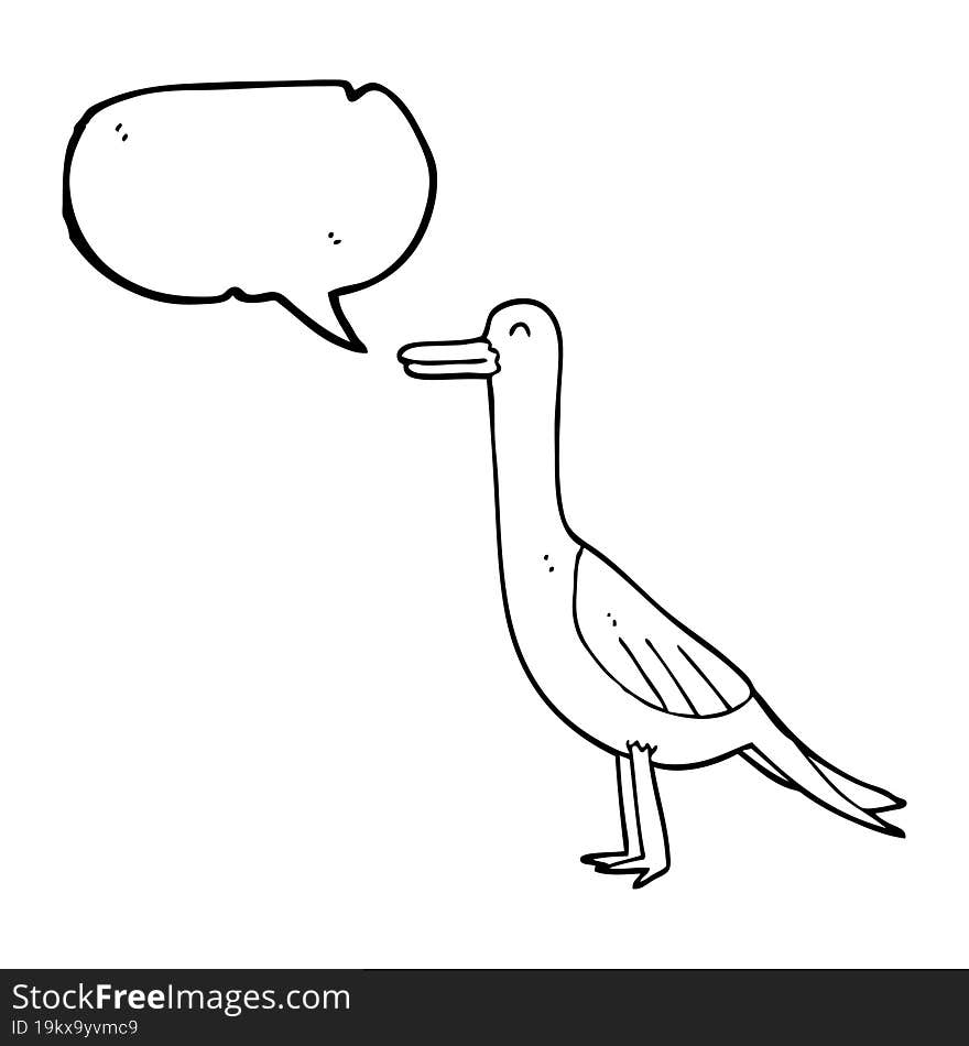 freehand drawn speech bubble cartoon bird