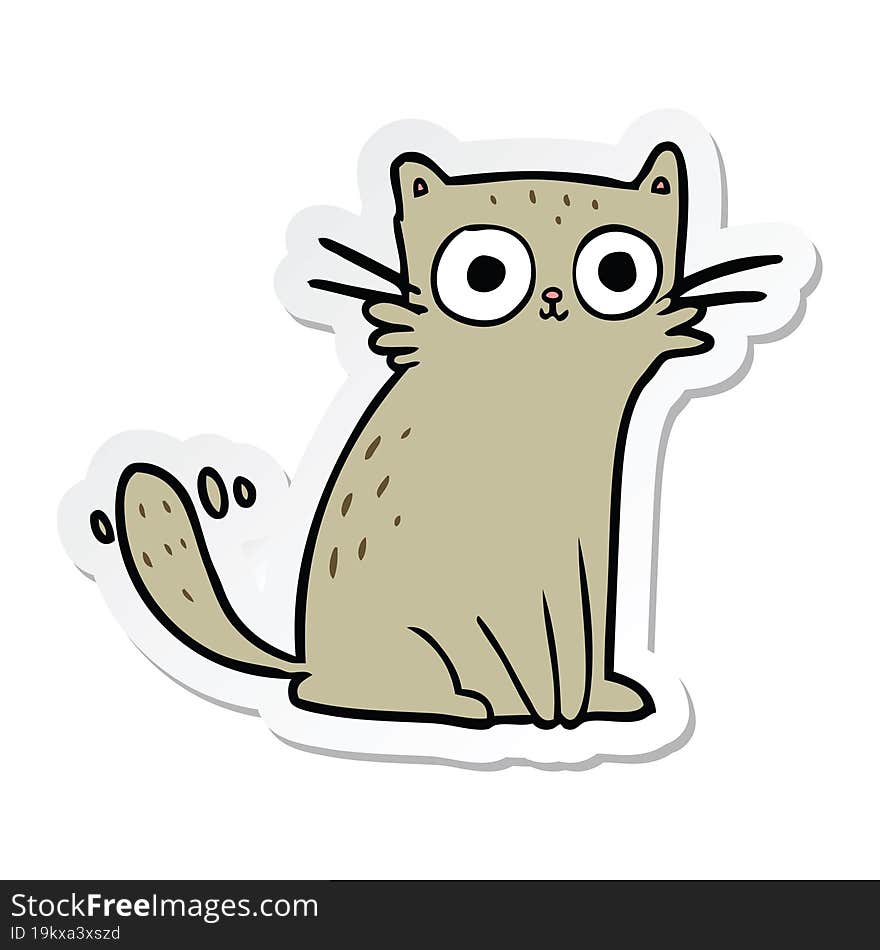 sticker of a cartoon cat