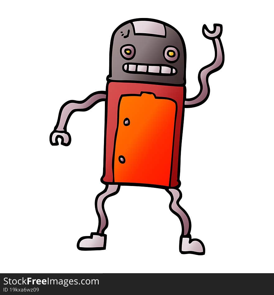 cartoon doodle robot