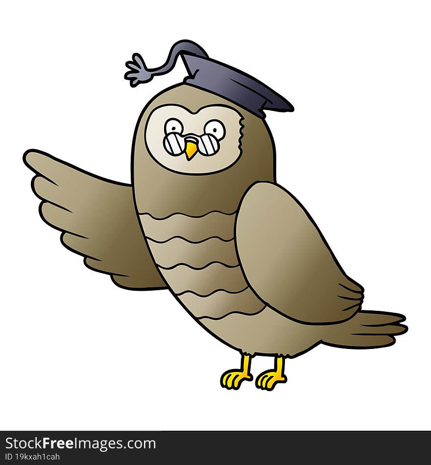 cartoon owl graduate. cartoon owl graduate