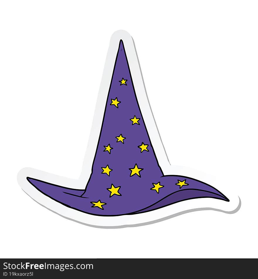 Sticker Of A Cartoon Wizard Hat