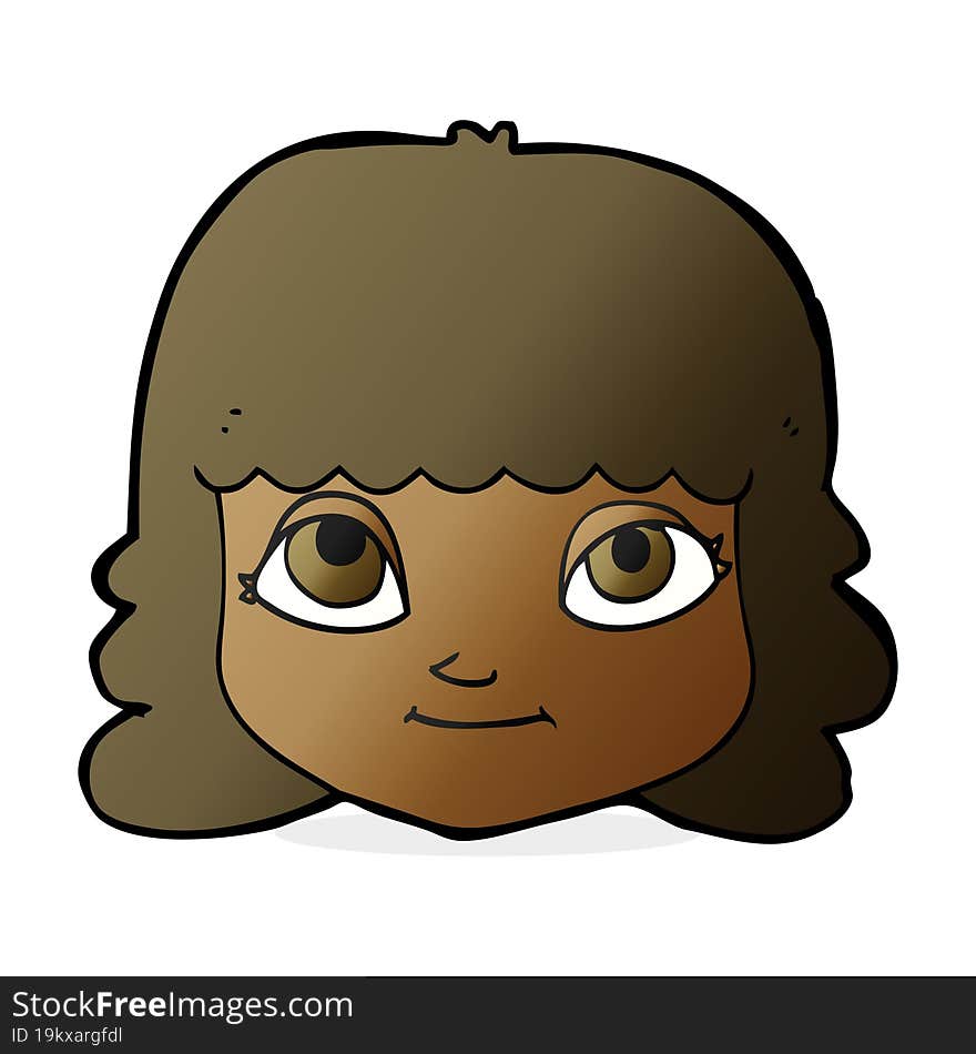 cartoon happy female face