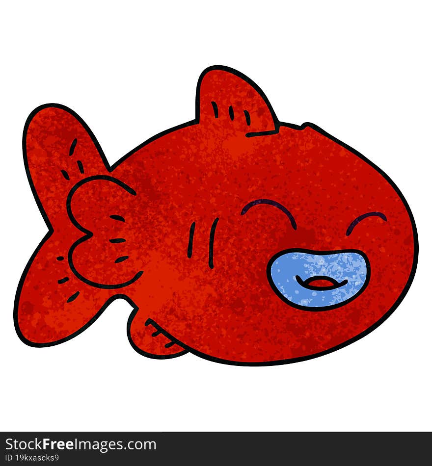 hand drawn quirky cartoon fish. hand drawn quirky cartoon fish