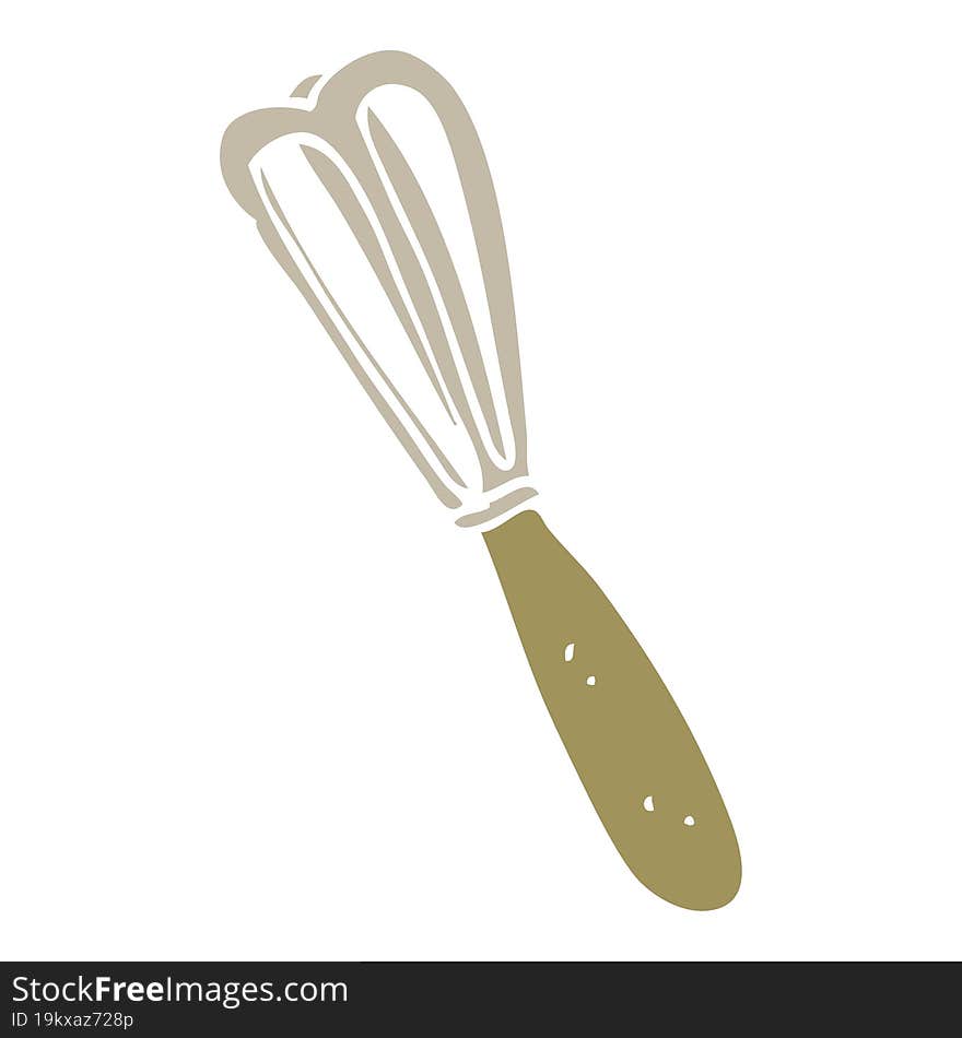 flat color illustration of a cartoon whisk