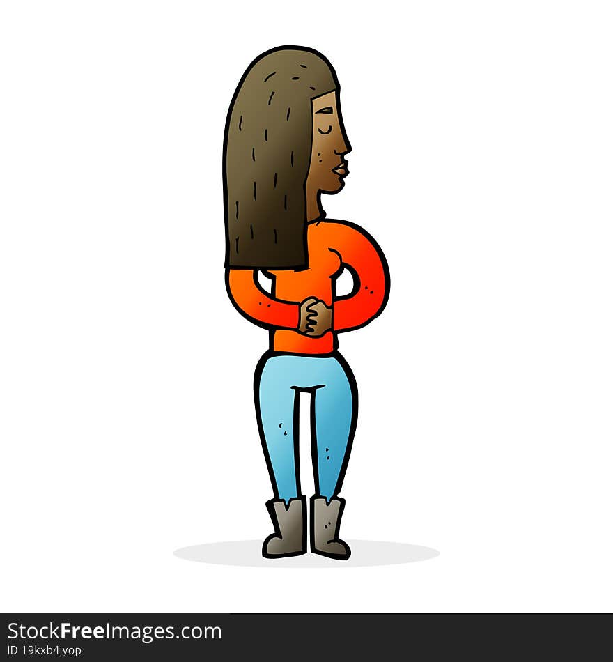 Cartoon Woman Ignoring