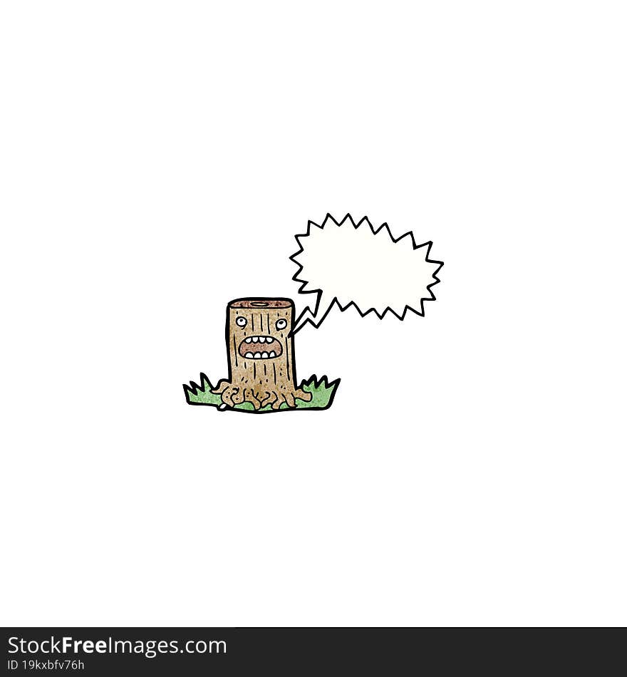 Tree Stump Cartoon Character