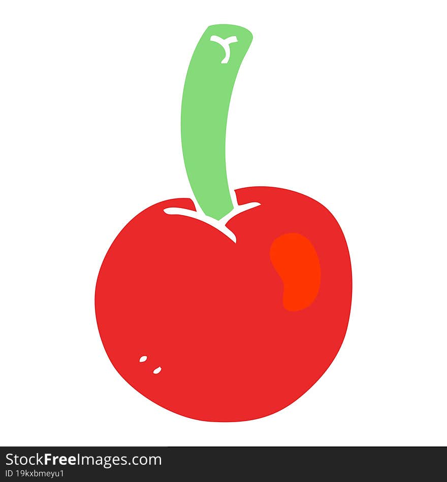 flat color illustration of cherry. flat color illustration of cherry