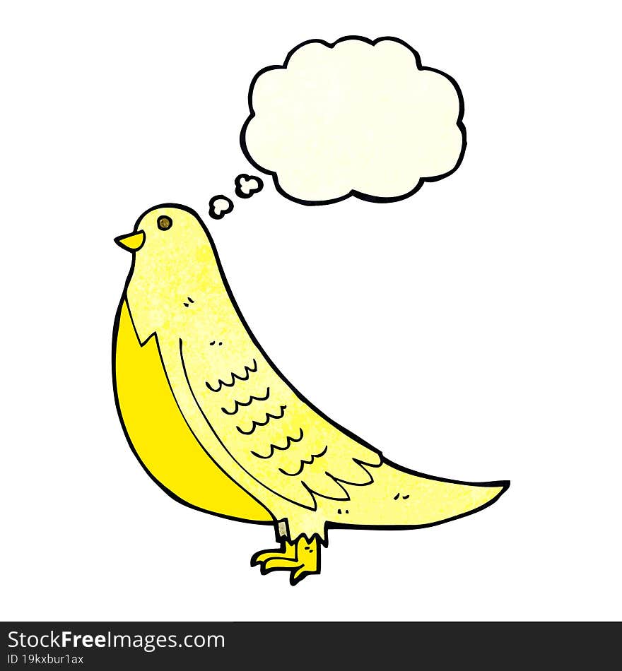 Cartoon Bird With Thought Bubble