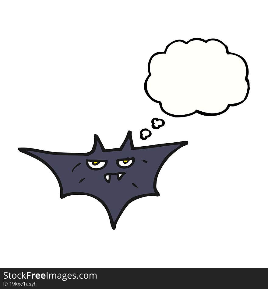 thought bubble cartoon halloween bat