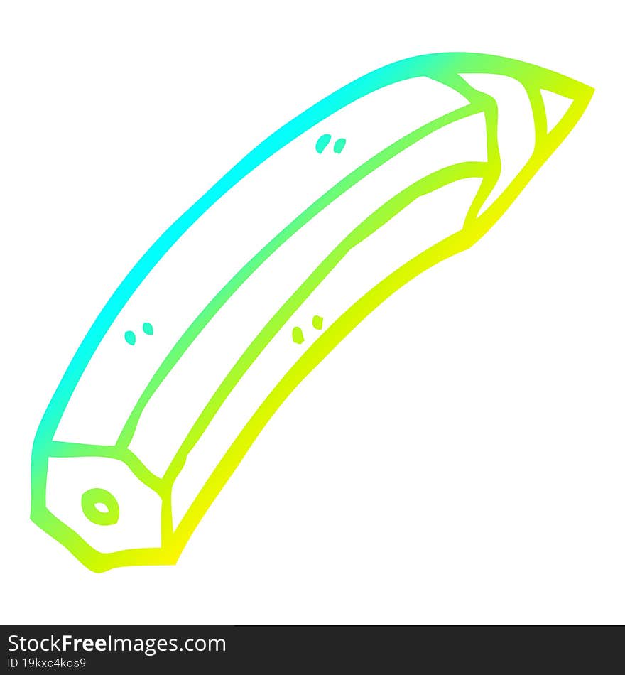 cold gradient line drawing of a cartoon colored pencil