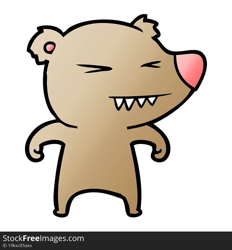 angry bear cartoon. angry bear cartoon