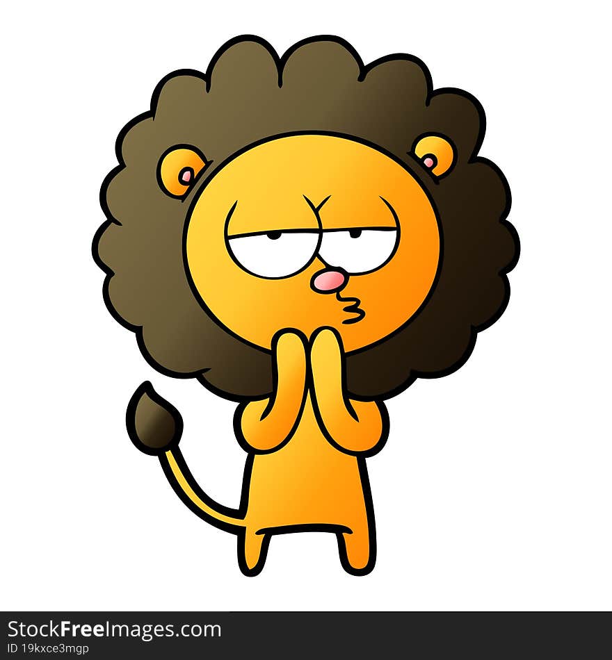 cartoon lion considering. cartoon lion considering