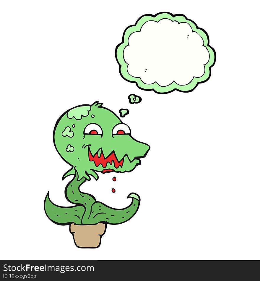 thought bubble cartoon monster plant