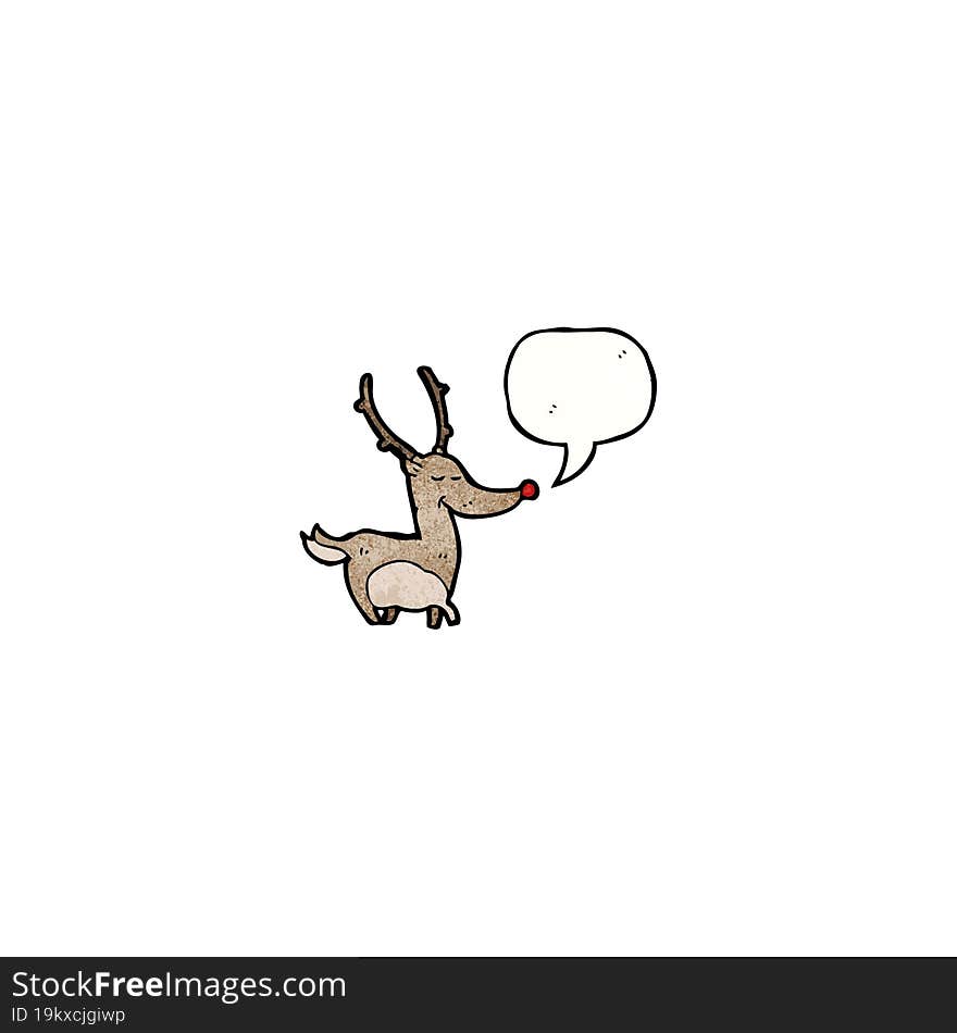 reindeer with speech bubble cartoon