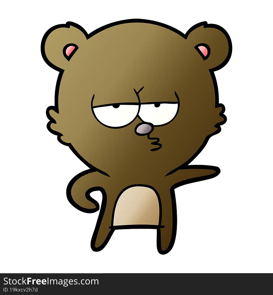 bored bear cartoon. bored bear cartoon