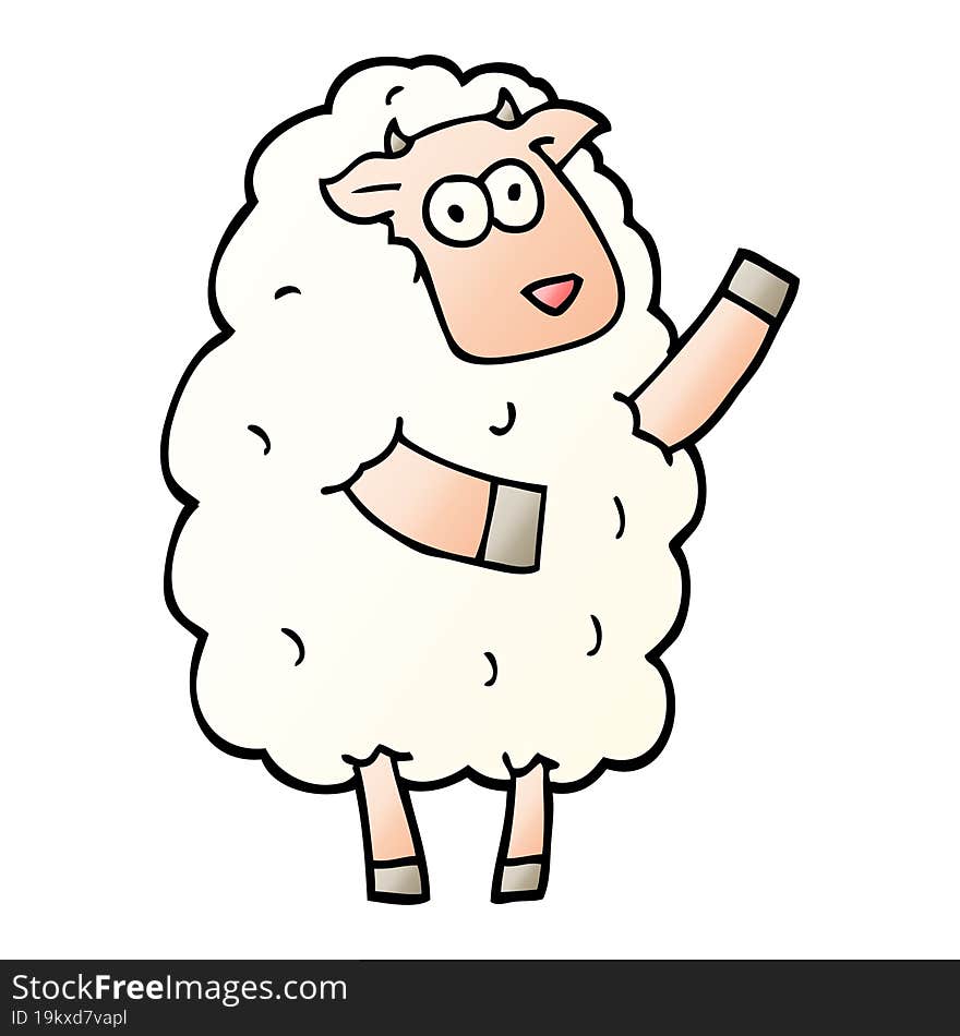 vector gradient illustration cartoon sheep