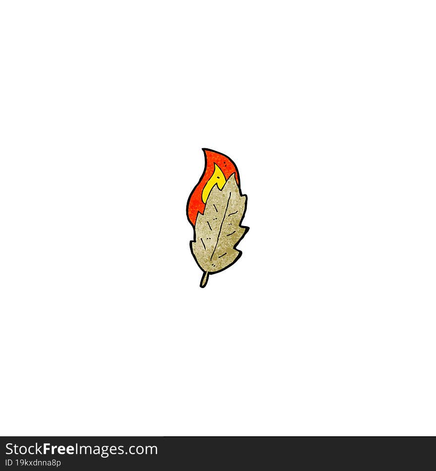 Cartoon Burning Leaf