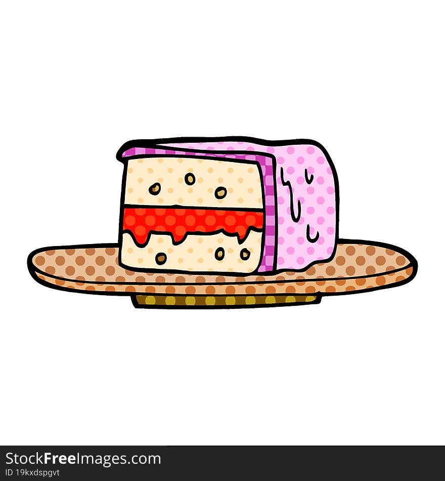 cartoon doodle slice of cake