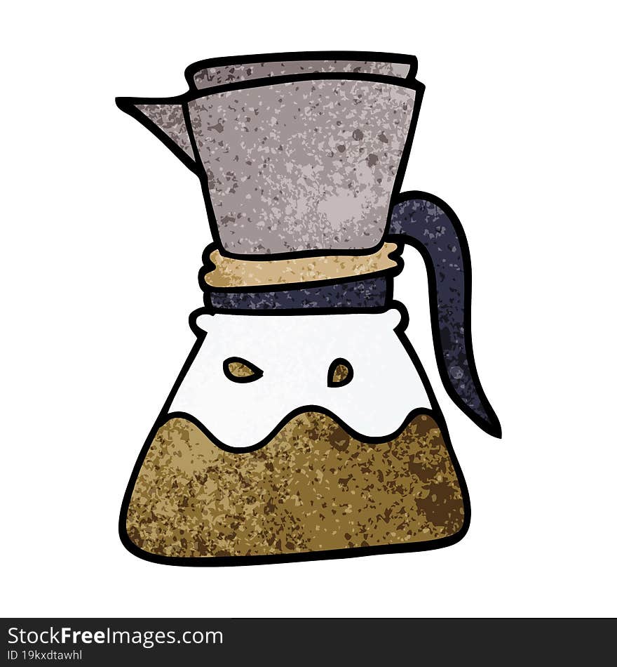 cartoon doodle filter coffee maker