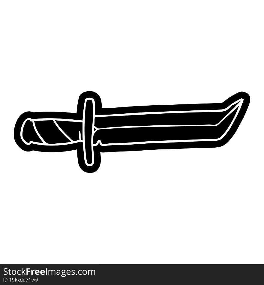 cartoon icon drawing of a short dagger