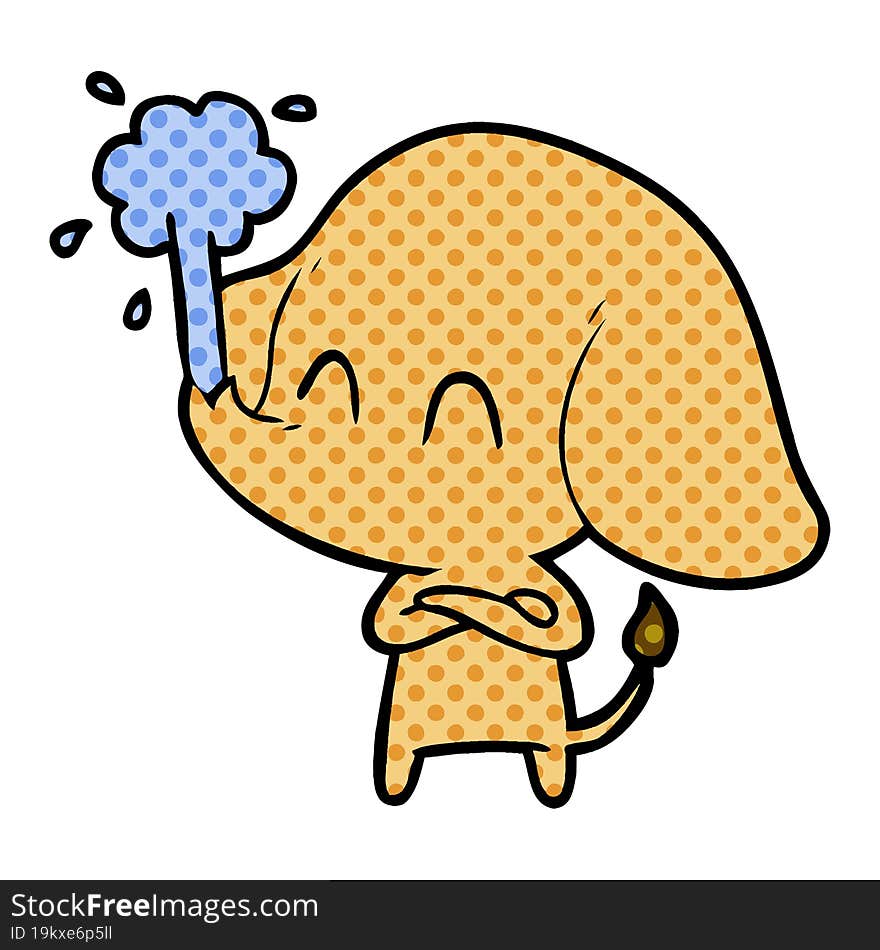 cute cartoon elephant spouting water. cute cartoon elephant spouting water