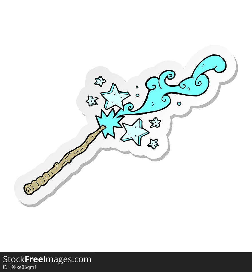 Sticker Of A Magic Wand Casting Spell