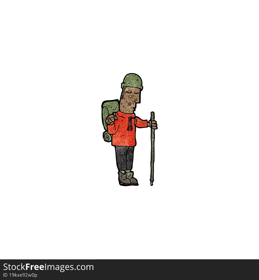 Cartoon Hiking Man