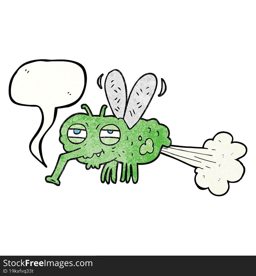 speech bubble textured cartoon gross farting fly