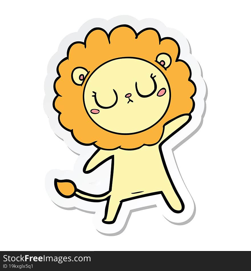 sticker of a cartoon lion