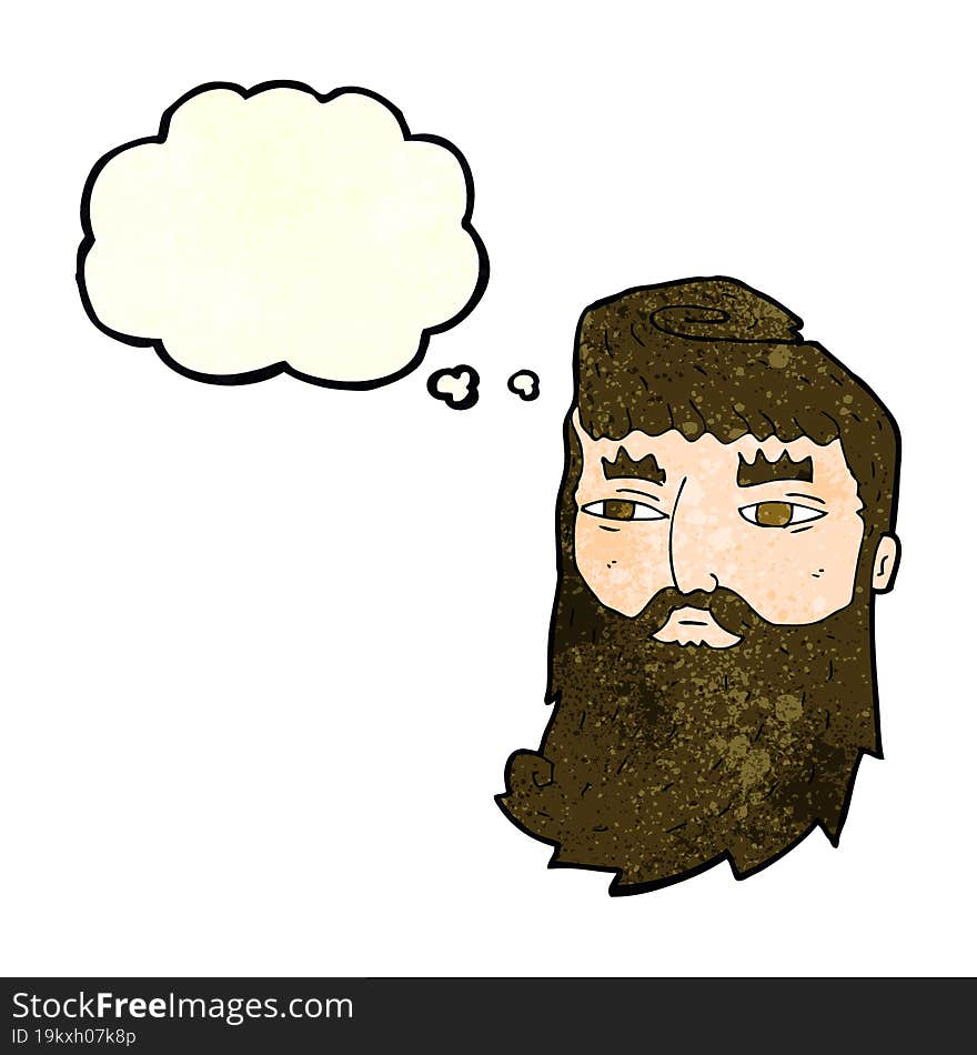 Cartoon Bearded Man With Thought Bubble