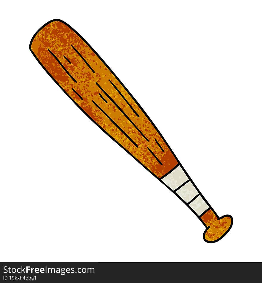 textured cartoon doodle of a baseball bat