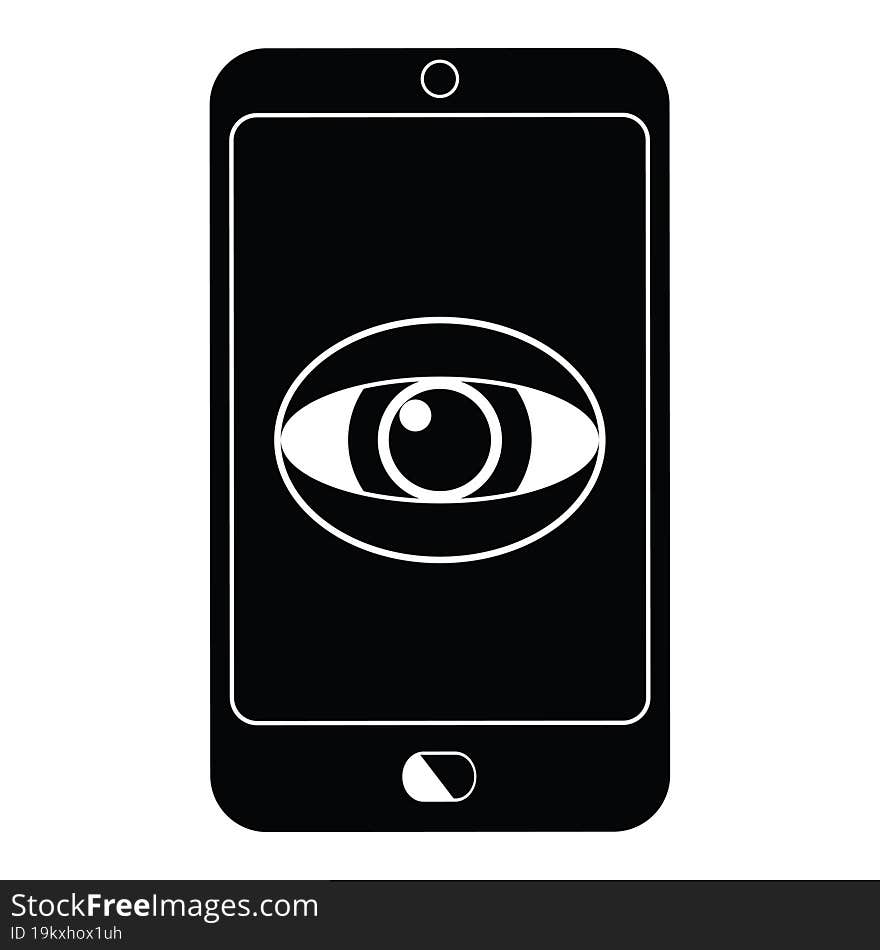 cell phone watching you graphic icon