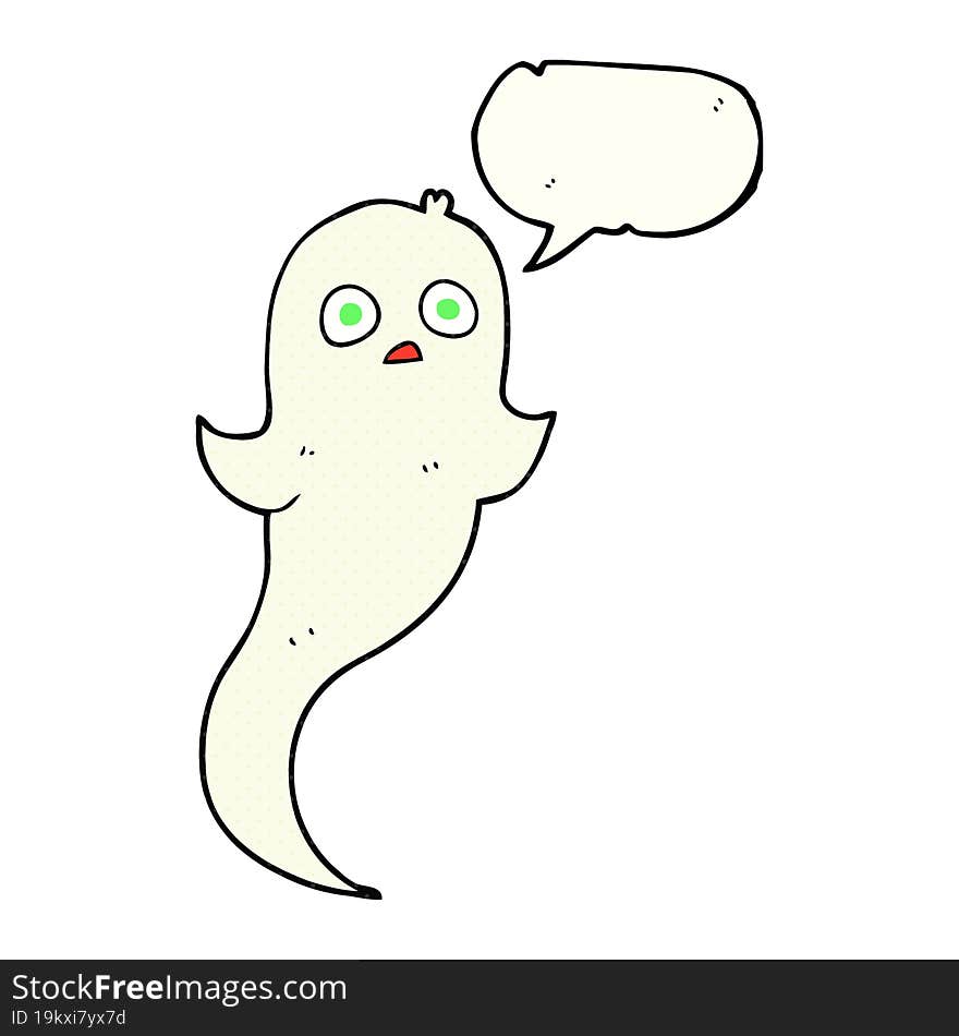 freehand drawn comic book speech bubble cartoon halloween ghost