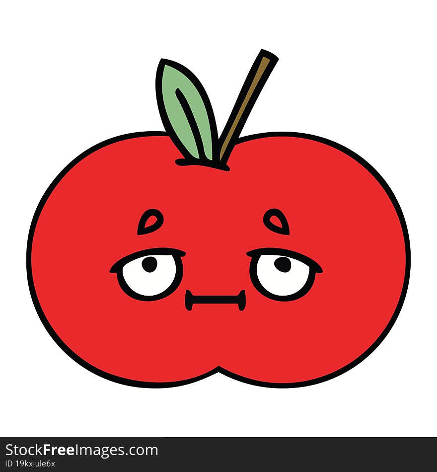 cute cartoon red apple