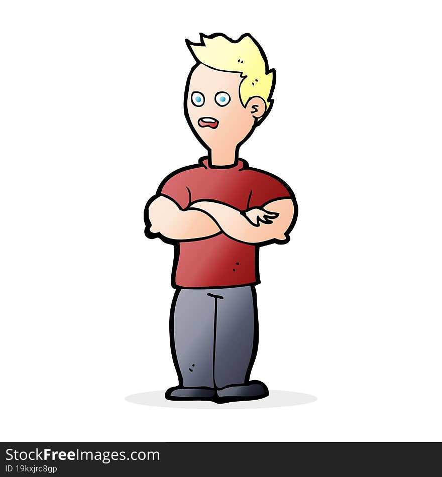 Cartoon Man With Crossed Arms