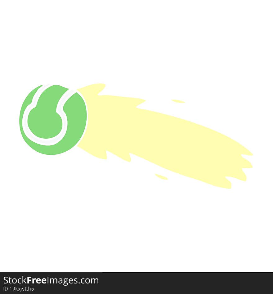 cartoon doodle flying tennis ball