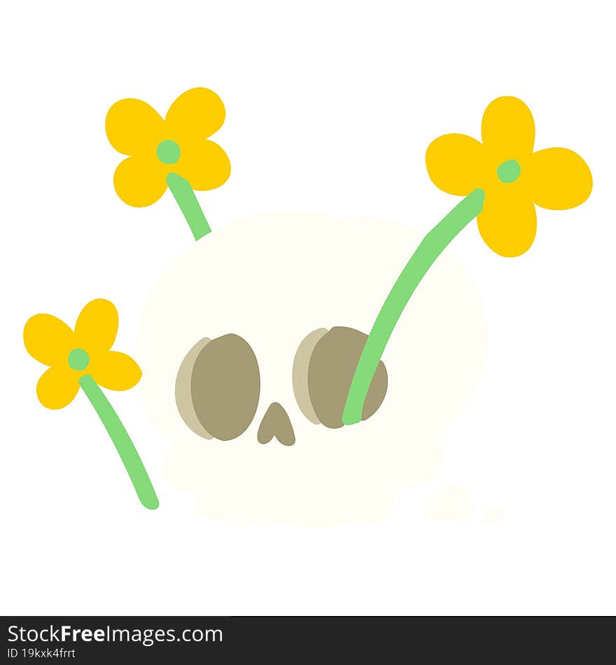 Skull With Flowers