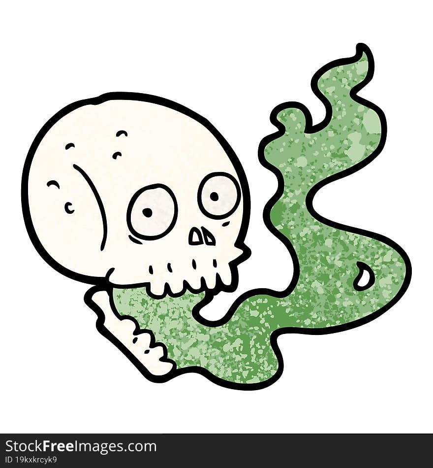 cartoon haunted skull. cartoon haunted skull