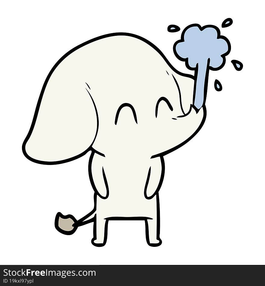 cute cartoon elephant spouting water. cute cartoon elephant spouting water