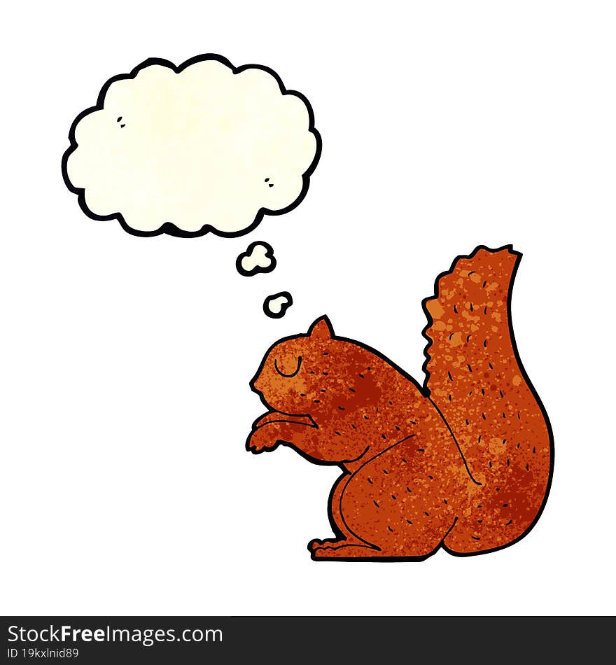 cartoon squirrel with thought bubble