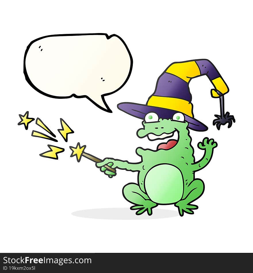 speech bubble cartoon toad casting spell