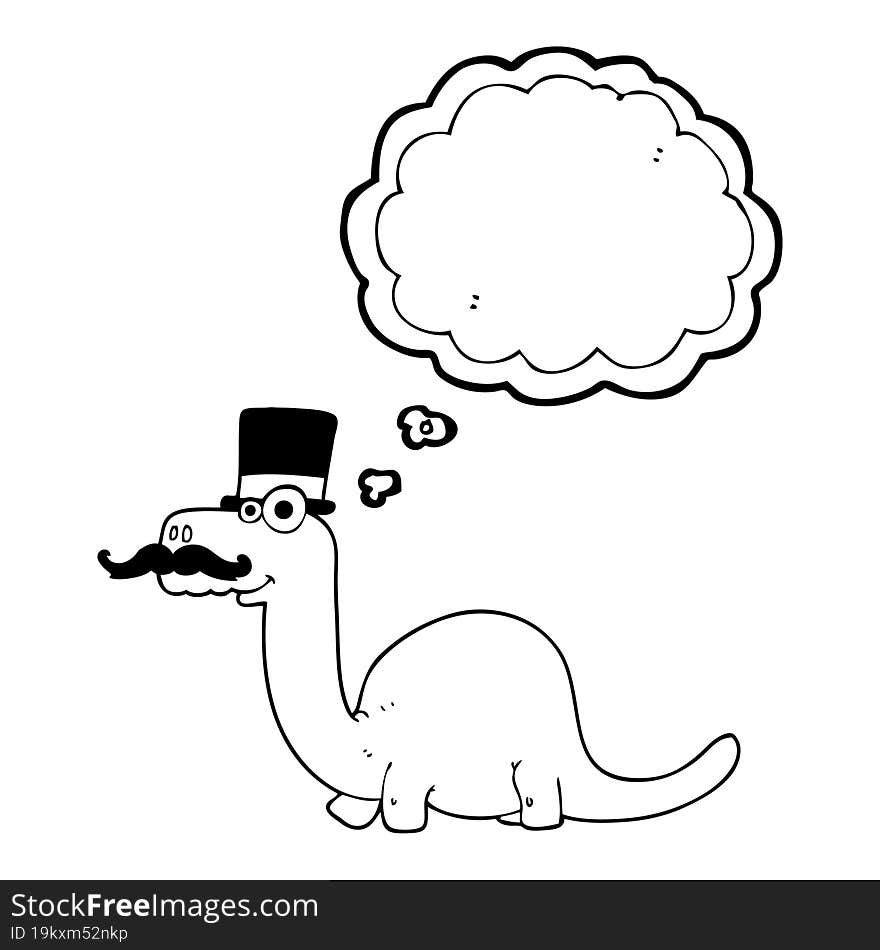 thought bubble cartoon posh dinosaur