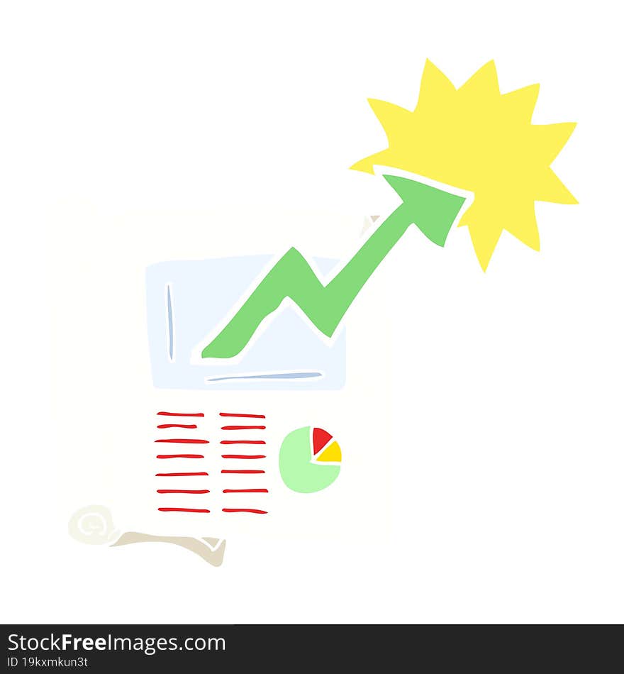 Flat Color Illustration Of A Cartoon Business Document