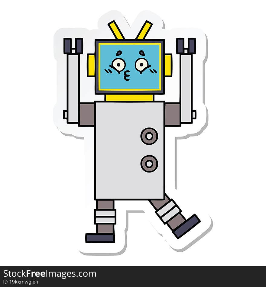 sticker of a cute cartoon robot