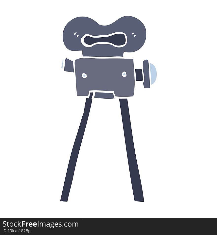 Flat Color Illustration Cartoon Film Camera